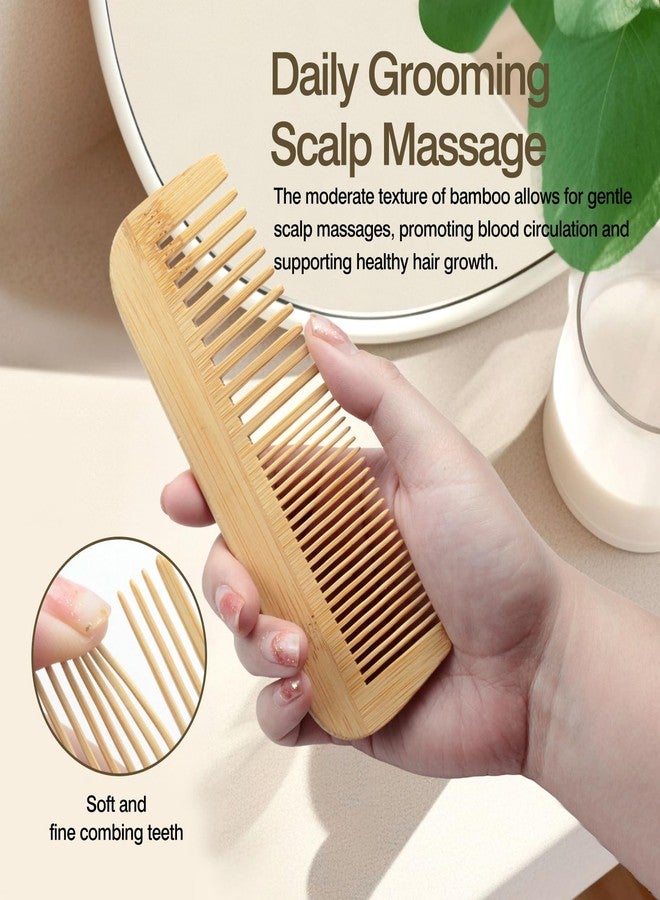 Zoolinn Pure Bamboo Dual-Head Comb – Wide & Fine Teeth for Gentle Grooming & Scalp Care - Image 5